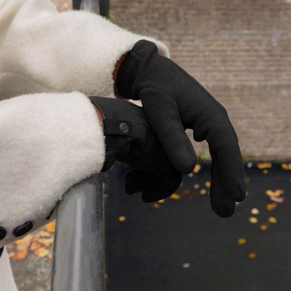 Selencia Suède Look Touchscreen Handschoenen - Vrouwen - Maat M - Zwart