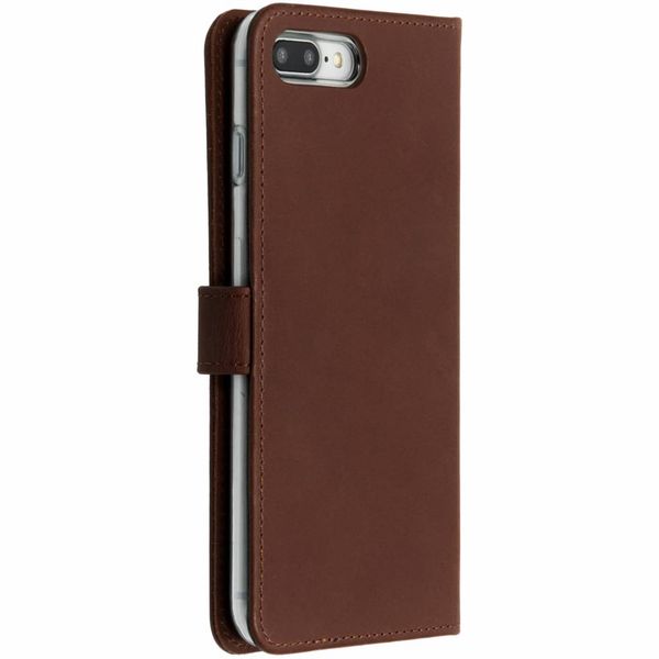 Selencia Echt Lederen Bookcase Apple iPhone 8 Plus / 7 Plus - Bruin