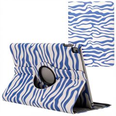 imoshion 360° Draaibare Design Bookcase Apple iPad 9 (2021) 10.2 inch / iPad 8 (2020) 10.2 inch / iPad 7 (2019) 10.2 inch - White Blue Stripes