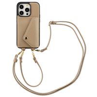 Selencia Sera Phone Case with Cord and Envelope Card Holder Apple iPhone 14 Pro - Taupe