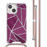 imoshion Design hoesje met koord Apple iPhone 13 Mini - Bordeaux Graphic