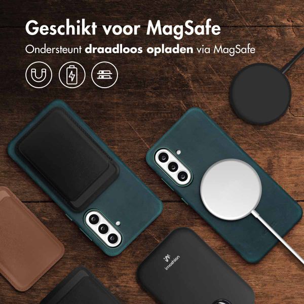 Accezz Vintage Leather Magsafe Backcover Samsung Galaxy A56 - Smokey Green