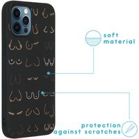 imoshion Design hoesje iPhone 12 (Pro) - Boobs all over - Zwart