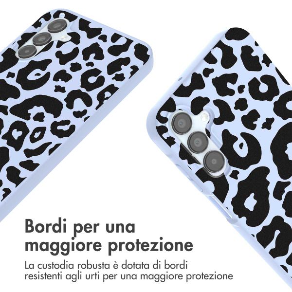 imoshion Siliconen design hoesje met koord Samsung Galaxy A15 (5G/4G) - Animal Lila