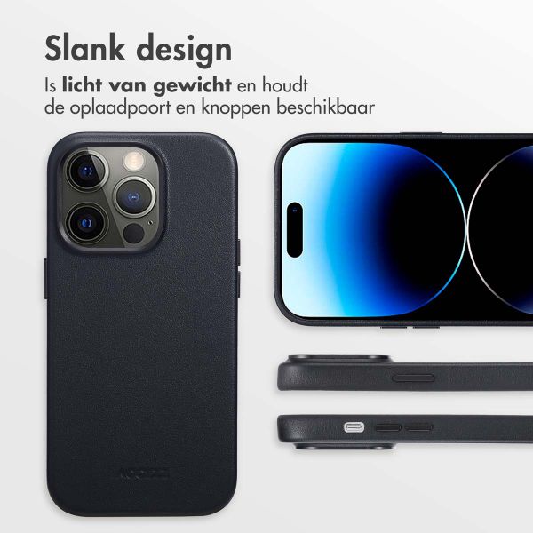 Accezz MagSafe Leather Backcover Apple iPhone 14 Pro - Onyx Black