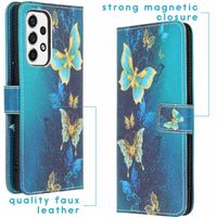 imoshion Design Softcase Bookcase Samsung Galaxy A53 - Blue Butterfly