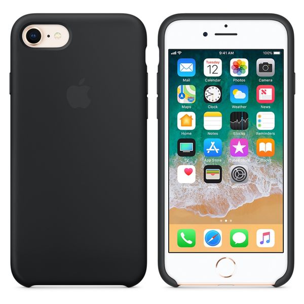 Apple Silicone Backcover Apple iPhone SE (2022 / 2020) / 8 / 7 - Zwart