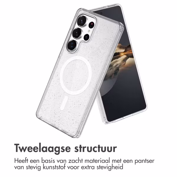 imoshion Sparkle Backcover met MagSafe Samsung Galaxy S24 Ultra - Glitter Transparant