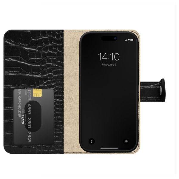 iDeal of Sweden Magnet Wallet+ Bookcase Apple iPhone 16 - Black Croco
