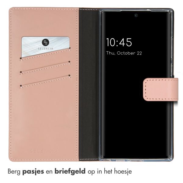 Selencia Echt Lederen Bookcase Samsung Galaxy S23 Ultra - Dusty Pink