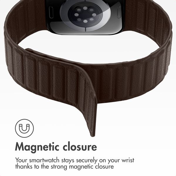 Accezz Magnetic genuine leather band Apple Watch | 38/40/41/42 mm - Chocolate Brown