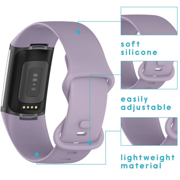 imoshion Siliconen bandje Fitbit Charge 5 / Charge 6 - Maat S - Lavendel