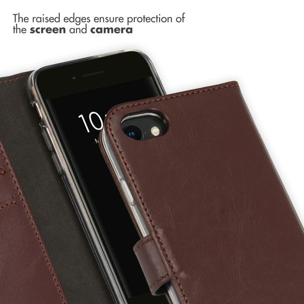Selencia Genuine Leather Book Case Apple iPhone SE (2022 / 2020) / 8 / 7 / 6(s) - Brown