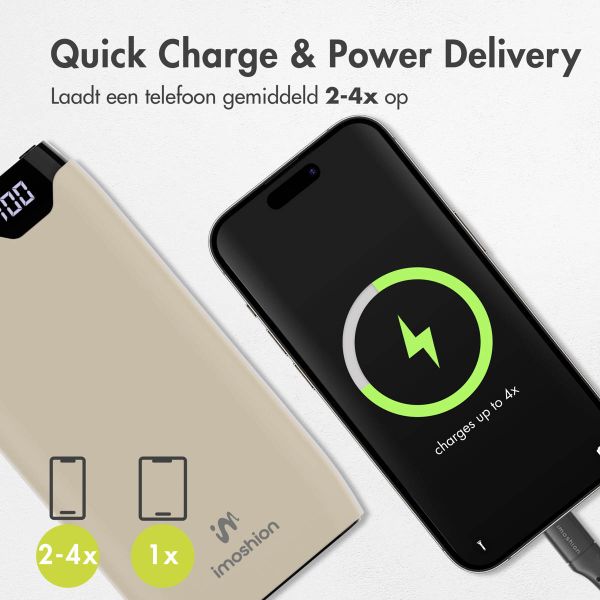 imoshion Powerbank 20.000 mAh - Quick Charge en Power Delivery - Sandstone