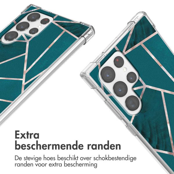 imoshion Design hoesje met koord Samsung Galaxy S22 Ultra - Petrol Green Graphic