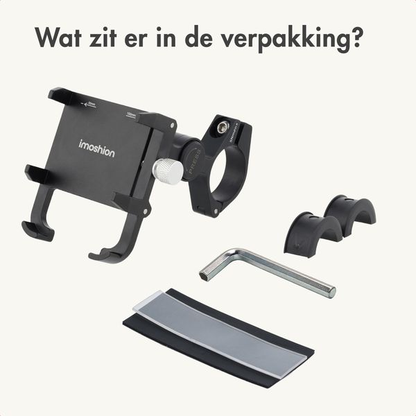 imoshion Aluminium Telefoonhouder Fiets - 360° draaibaar - Lichtgewicht - Universeel - Zwart