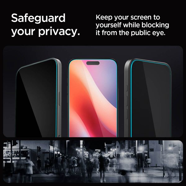 Spigen GLAStR Privacy EZ Fit Screenprotector + Applicator Apple iPhone 16 Pro Max / 17 Pro Max