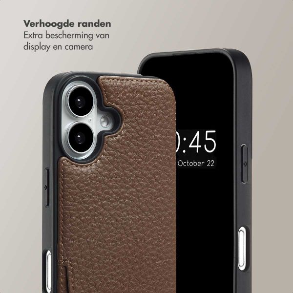 Selencia Nova Telefoonhoes met Koord en Pashouder Apple iPhone 16 - Mocha Brown