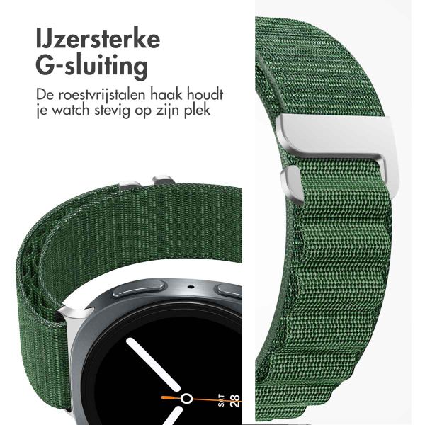 imoshion Nylon Alpine bandje Samsung Galaxy Watch 8 (40/44mm) / Classic (46mm) - Donkergroen
