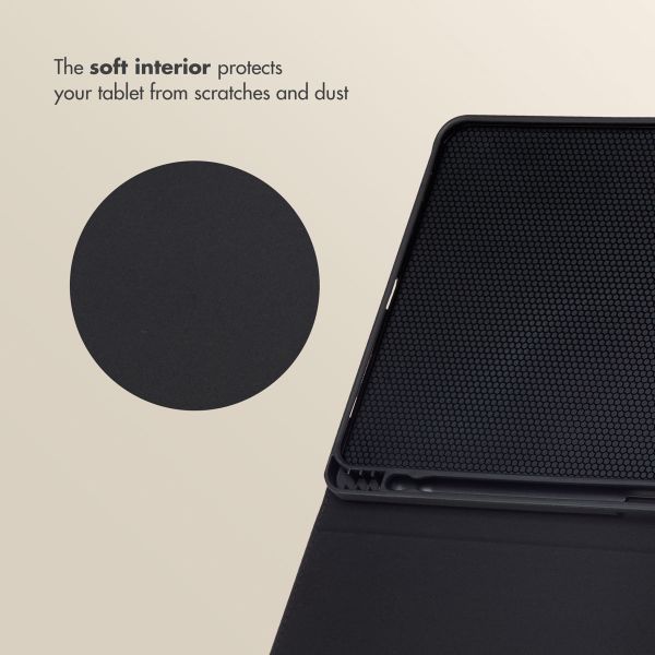 Selencia Sabi Bookcase with Leopard Print Apple iPad Air 11 inch (2026) M4 / (2025) M3 / (2024) M2 / Air 5 (2022) / Air 4 (2020) - Midnight Black