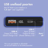 imoshion Ultra Series Aluminium Powerbank 10.000 mAh - Quick Charge en Power Delivery - Cobalt Blue
