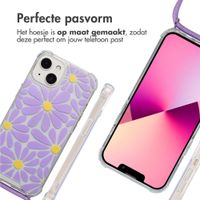 imoshion Design hoesje met koord Apple iPhone 13 - Tropical Violet Flowers Connect