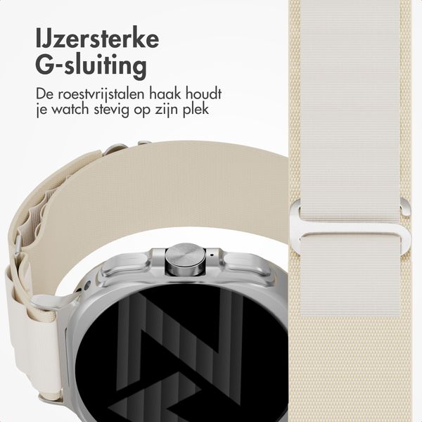 Accezz Nylon Alpine bandje Samsung Galaxy Watch Ultra 2 (2026) / Ultra (2024/2025) - Sterrenlicht