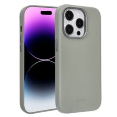 Accezz Leather Back Cover with MagSafe Apple iPhone 14 Pro - Light Grey