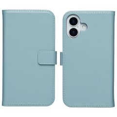 Selencia Echt Leren Bookcase Apple iPhone 17 - Light Blue
