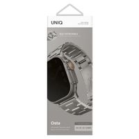 Uniq Osta Stalen band met zelf-verstelbare links Apple Watch Series 1 t/m 11 / SE / Ultra (44/45/46/49 mm) - Titanium (Silver)