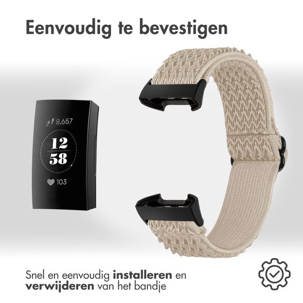imoshion Elastisch nylonbandje Fitbit Charge 3 / 4 - Beige