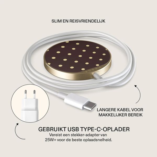 Burga Draadloze Magnetische Oplader - MagSafe en Qi2 - Sorry Busy / Gold