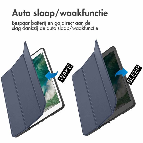 imoshion Trifold Bookcase Apple iPad 6 (2018) 9.7 inch / iPad 5 (2017) 9.7 inch / Air 2 (2014)/Air 1 (2013) - Donkerblauw