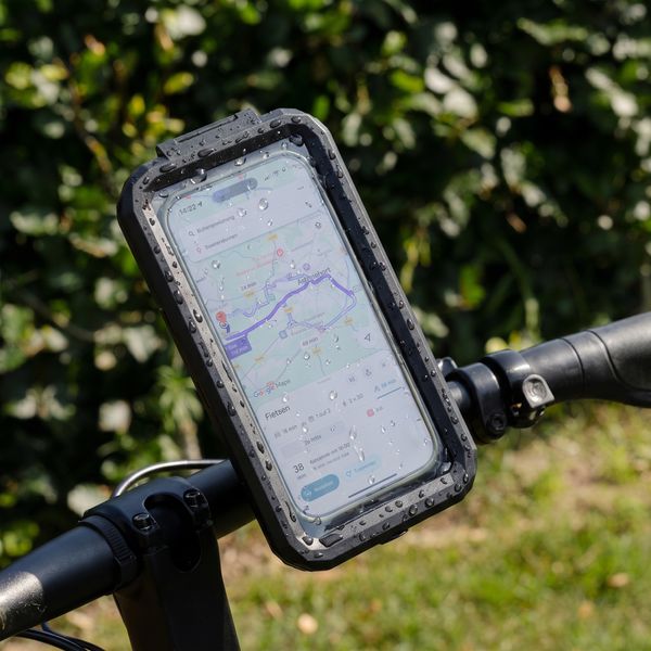 imoshion Premium Telefoonhouder Fiets - Spatwaterdicht - 360° draaibaar - Universeel - Zwart