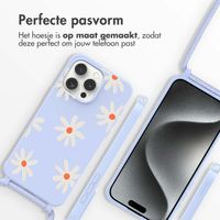 imoshion Siliconen design hoesje met koord Apple iPhone 15 Pro Max - Lila Flower Distance