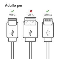 imoshion Lightning naar USB-C kabel - Non-MFi - Gevlochten textiel - 1 meter - Wit