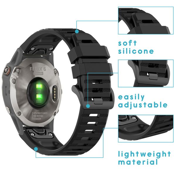 imoshion QuickFit® Siliconen sportbandje voor Garmin Watch | 22 mm aansluiting - Zwart