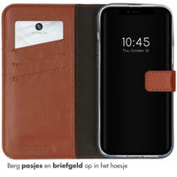 Selencia Echt Leren Bookcase Apple iPhone 14 - Lichtbruin