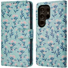 imoshion Design Bookcase Samsung Galaxy S24 Ultra - Blue Flowers