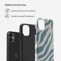 Selencia Vivid Tough Backcover iPhone 11 - Colorful Zebra Pine Blue