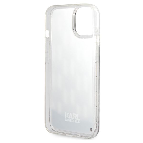 Karl Lagerfeld Liquid Glitter Backcover Monogram iPhone 14 - Zwart