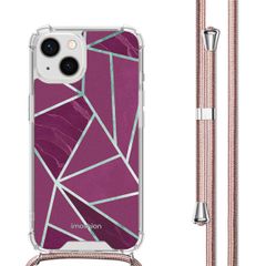 imoshion Design hoesje met koord Apple iPhone 13 - Bordeaux Graphic