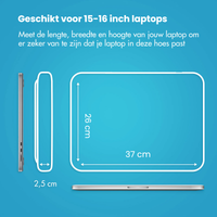 imoshion Laptophoes met opbergvak 15-16 inch - Laptopsleeve - Zwart