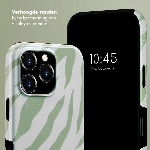 Selencia Vivid Backcover met MagSafe Apple iPhone 16 Pro - Colorful Zebra Sage Green