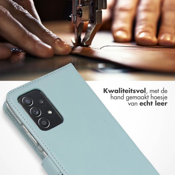 Selencia Echt Leren Bookcase Samsung Galaxy A52(s) (5G/4G) - Air Blue