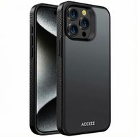 Accezz Rugged Frosted Backcover Apple iPhone 15 Pro Max - Zwart