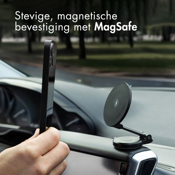 imoshion Telefoonhouder auto met MagSafe - Draadloze oplader - Dashboard - Zwart