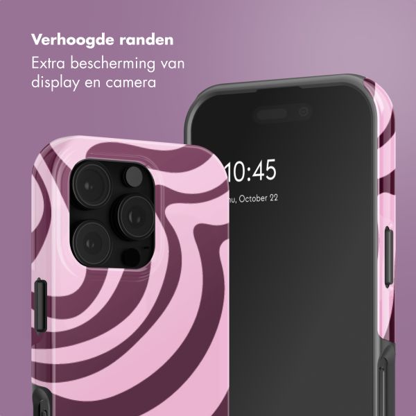 Selencia Vivid Backcover met MagSafe Apple iPhone 16 Pro - Wavy Swirl Pink Plum