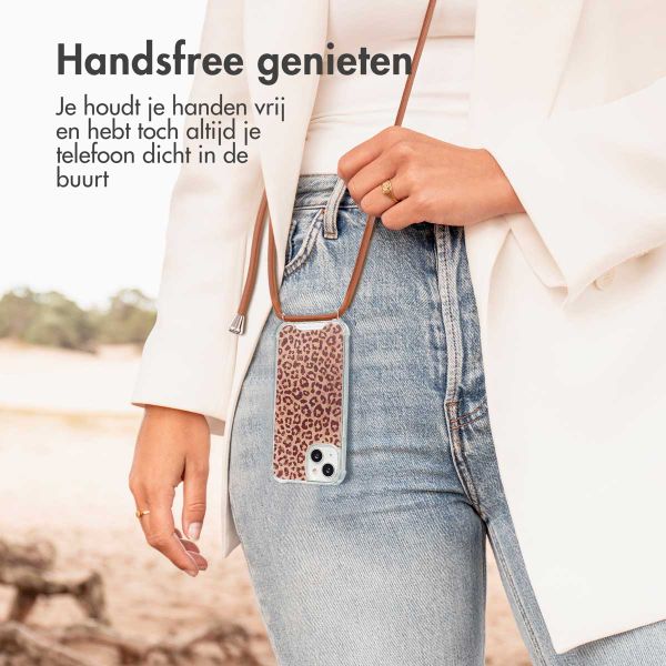 imoshion Design hoesje met koord iPhone 14 - Leopard Mood