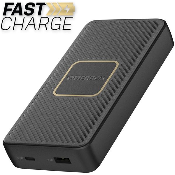 OtterBox Powerbank USB-C - 15.000 mAh - Draadloos opladen - Power Delivery - Zwart